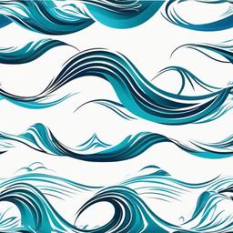 Ocean Wave Armband Tattoo - Embrace elegance with a wave-themed armband tattoo design.  simple vector color tattoo,minimal,white background