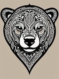 celtic tribal bear tattoo  simple vector color tattoo