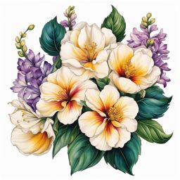 Birth flower for September tattoo, Tattoos representing the birth flower for the month of September.  vivid colors, white background, tattoo design