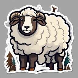 Icelandic Sheep cartoon - wool-producing sheep adapted to cold climates  cartoon sticker style