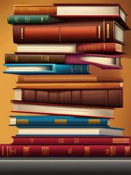 Book clipart - stack on a shelf  