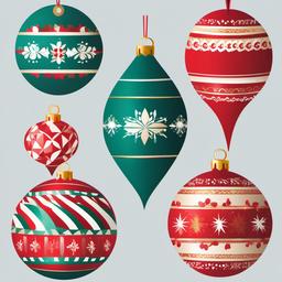 Christmas Ornament clipart - ornament with a festive pattern  color,minimalist,vector clipart