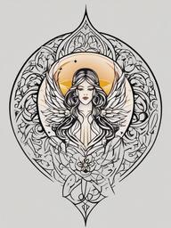 small unique virgo tattoo  simple vector color tattoo