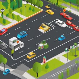 Smart Traffic Management and Control clipart - Smart traffic management, ,vector color clipart,minimal