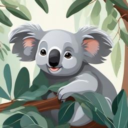 Koala cartoon - sleepy, eucalyptus-eating animal from Australia  