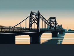 Kolkata Howrah Bridge sticker- Iconic cantilever bridge over the Hooghly River in India, , sticker vector art, minimalist design