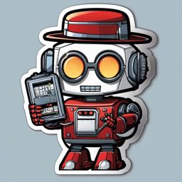 Robot Butler sticker- Mechanical Multitasking Marvel, , color sticker vector art