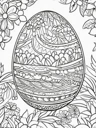 Easter Eggs Coloring Pages - Easter Eggs with a sun  simple coloring pages