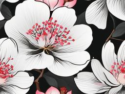 Japanese Sakura Flower Tattoo - Sakura flower tattoo in Japanese style.  simple color tattoo,white background,minimal