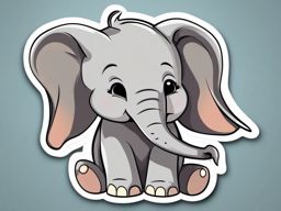 Cute Elephant sticker- Big-Eared Adorableness, , color sticker vector art