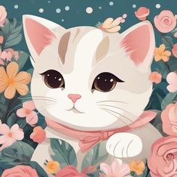 Cat Background Wallpaper - cartoon kawaii cat wallpaper  