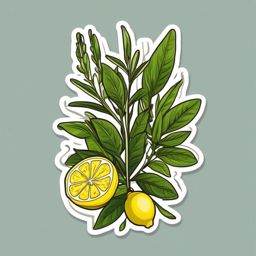 Lemon Verbena Sticker - Infuse your beverages and desserts with the bright and citrusy notes of lemon verbena, , sticker vector art, minimalist design