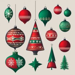 Xmas Ornament Clipart,Creating a festive holiday tree decoration with Xmas ornament clipart  simple, 2d flat