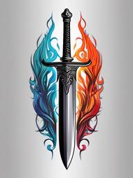 long sword tattoo  simple vector color tattoo