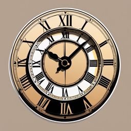 Clock Sticker - Vintage clock face, ,vector color sticker art,minimal