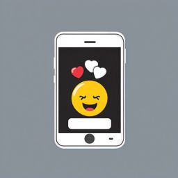 Mobile Phone Emoji Sticker - Constant connection, , sticker vector art, minimalist design