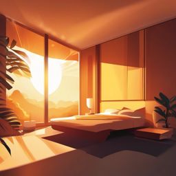 Sunlight Clipart,Illuminating a digital room design  simple, 2d flat