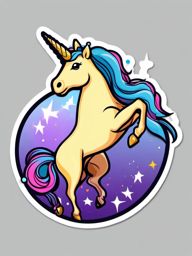 Farting Unicorn sticker- Magical Gas Comedy, , sticker vector art, minimalist design