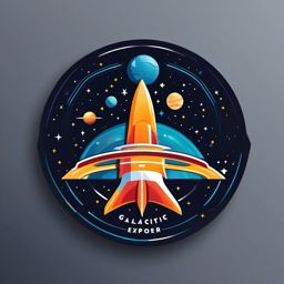 Galactic Explorer Badge Sticker - Badge for cosmic exploration achievements, ,vector color sticker art,minimal