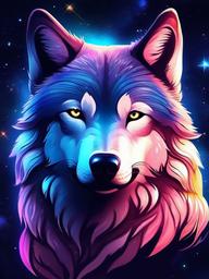 cute galaxy wolf wallpaper  ,mobile iphone background wallpaper