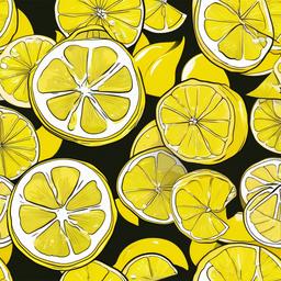 Lemon clipart - lemon slice with seeds visible  color,minimalist,vector clipart