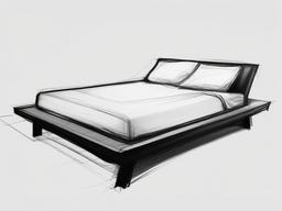 sketch of a bed  minimal rough sketch scribbles,doodles,black and white