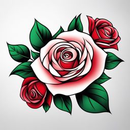 Simple rose tattoo, Minimalist and straightforward rose tattoo designs.  vivid colors, white background, tattoo design