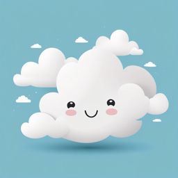 Cloud Clipart - A fluffy cloud in the sky, a whimsical creation.  color clipart, minimalist, vector art, 