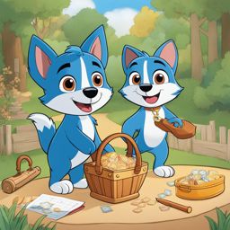 bluey coloring pages - bluey and bingo go on a treasure hunt in their backyard. 