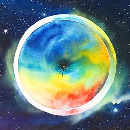 Infinite space and time draw in watercolor style