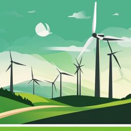 Renewable Energy Wind Farm Sustainability clipart - Renewable energy wind farm, ,vector color clipart,minimal