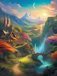 Anime Wallpaper - Fantasy World in Tolkien's Middle-earth wallpaper splash art, vibrant colors, intricate patterns