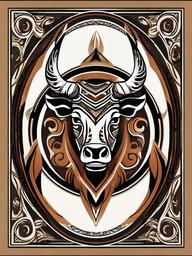 taurus tribal symbol  simple vector color tattoo