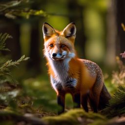 Cute Red Fox Exploring a Woodland Retreat 8k, cinematic, vivid colors
