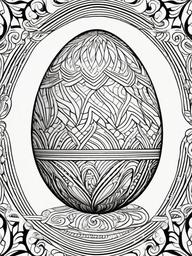 Easter Egg Coloring Pages - Egg with swirls and spirals design  simple coloring pages