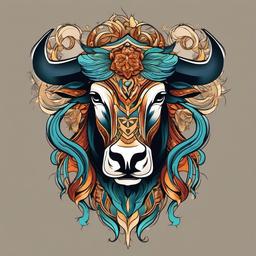 taurus gemini tattoo  simple vector color tattoo