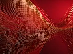 Background Of Red-Red background with thin golden outlines of abstract shapes  background wallpaper