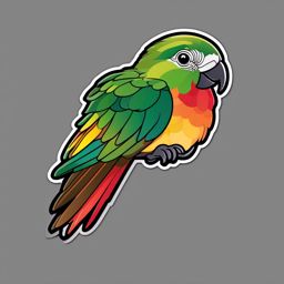 Green Cheek Conure Sticker - A green cheek conure with colorful plumage, ,vector color sticker art,minimal