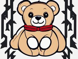 teddy bear tattoo small  simple vector color tattoo