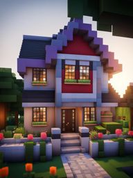 adorable cute house with colorful interiors - minecraft house design ideas minecraft block style