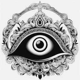 evil eye tattoo black and white design 