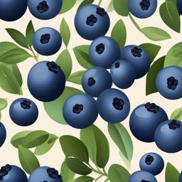 Blueberry Clipart - Cluster of small, juicy blueberries.  color vector clipart, minimal style