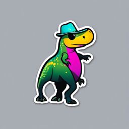 Disco Dinosaur sticker- Prehistoric Dance Party, , sticker vector art, minimalist design