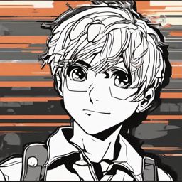 boy face anime style, pfp , vector illustration, clipart