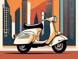 Scooter Clipart - A retro scooter for city cruising.  color vector clipart, minimal style