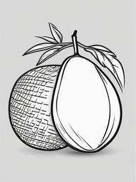 Fruit Coloring Pages - Mango with a smooth pit showing  simple coloring pages