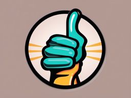 Thumbs Up Sticker - Hand giving a thumbs-up gesture, ,vector color sticker art,minimal