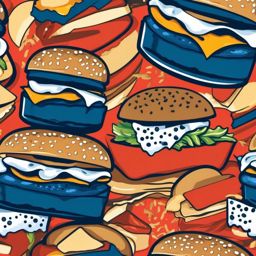 Blue Cheese Burger Sticker - Indulge in the bold and savory flavors of a blue cheese-topped burger, , sticker vector art, minimalist design