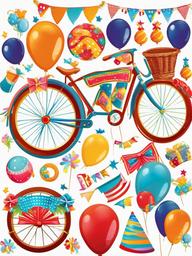 Bike clipart - bike with colorful decorations for a parade  