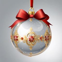 Christmas clipart transparent background, An elegant ornament with a see-through design.  simple, 2d flat